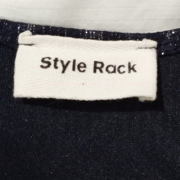 STYLE RACK BLUE/BLACK GOLD SHIMMER MINI DRESS WOMEN SIZE M - Picture 2 of 8